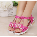 SE1956W summer princess sandals bling little girls sandals hook&loop